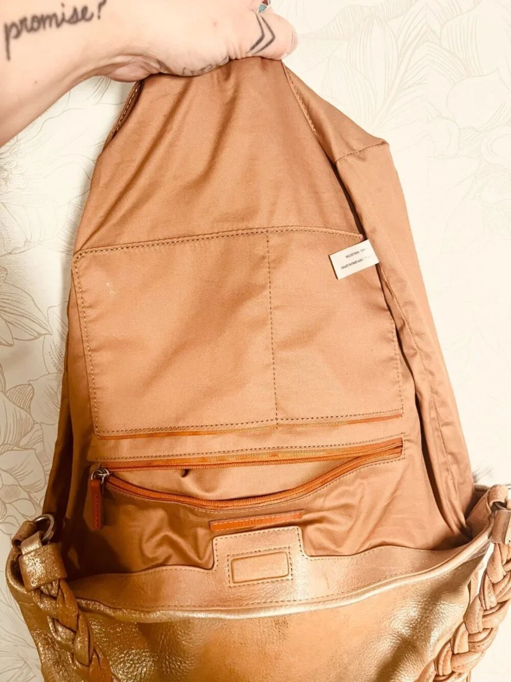 Hobo Lindley Metallic Leather Shoulder Bag With Braided Strap & Tassels Sandlewo